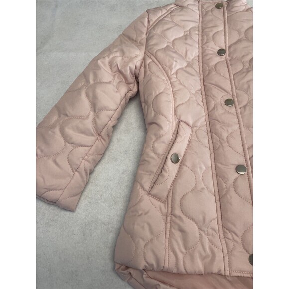 SO Quilted Barn Jacket/Coat Sz Girls 4/5 Lt Pink lightweight pockets snap zipper - Picture 5 of 14